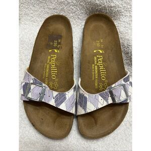 Papillo By Birkenstock Fussbett Madrid Sandal Slide Pale Gray Lavender Size 36